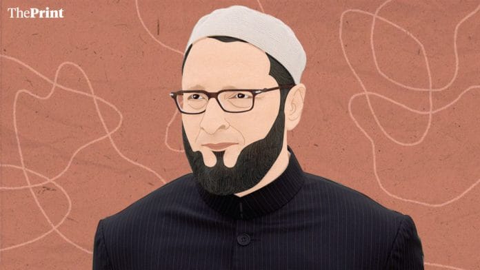 AIMIM chief Asaduddin Owaisi. | Illustration: Ramandeep Kaur/ThePrint