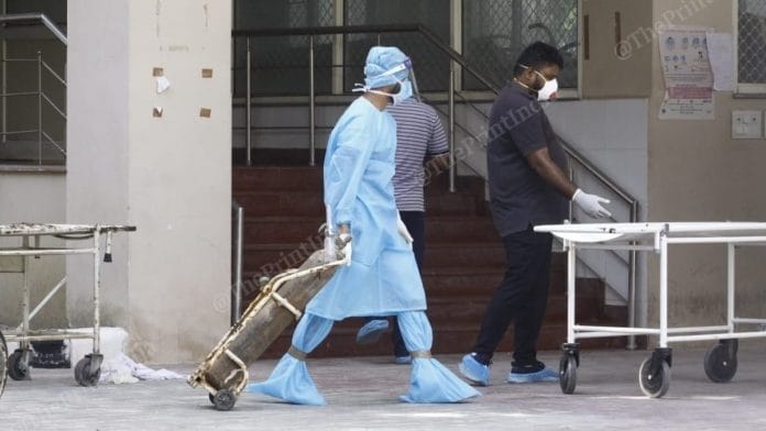 A health worker at Rajindra Hospital in Patiala, Punjab. | Photo: Praveen Jain/ThePrint