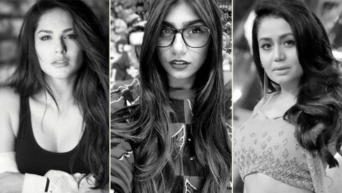 (L-R) Former adult film stars Sunny Leone and Mia Khalifa and Bollywood singer Neha Kakkar have found their names emerge on college admission lists in Bengal