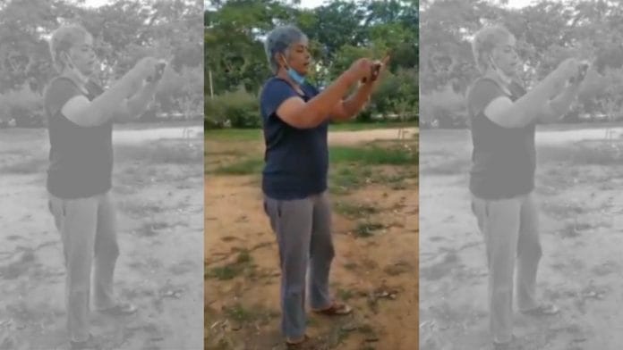 Congress leader Kavitha Reddy as seen in the video posted by actor Samyuktha Hegde. | Photo: Twitter