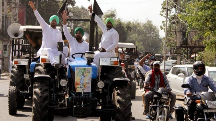 File image of a 30 September protest in Punjab against the Modi government's farm laws | ANI