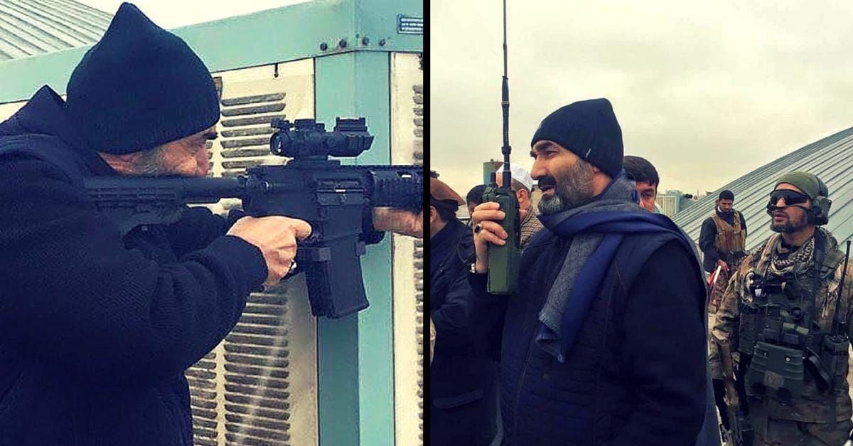 Ata Mohammad Noor at the site of the 2016 terror attack on an Indian consulate at Mazar-i-Sharif | Photo courtesy: Afghan embassy in India