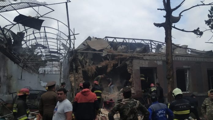 The aftermath of the attack on Ganja, Azerbaijan's second largest city, by Armenian-backed forces on 4 October | Ministry of Foreign Affairs of the Republic of Azerbaijan | Twitter