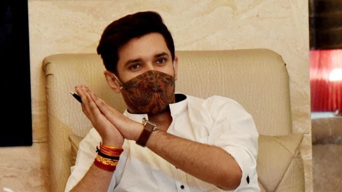 Lok Janshakti Party president Chirag Paswan has not committed to staying in the NDA for the Bihar elections | Photo: ANI