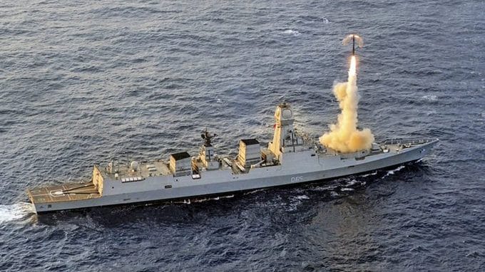 Brahmos lauBrahmos launch from INS Chennai | DRDOnch from INS Chennai | Twitter/@sneheshphilip
