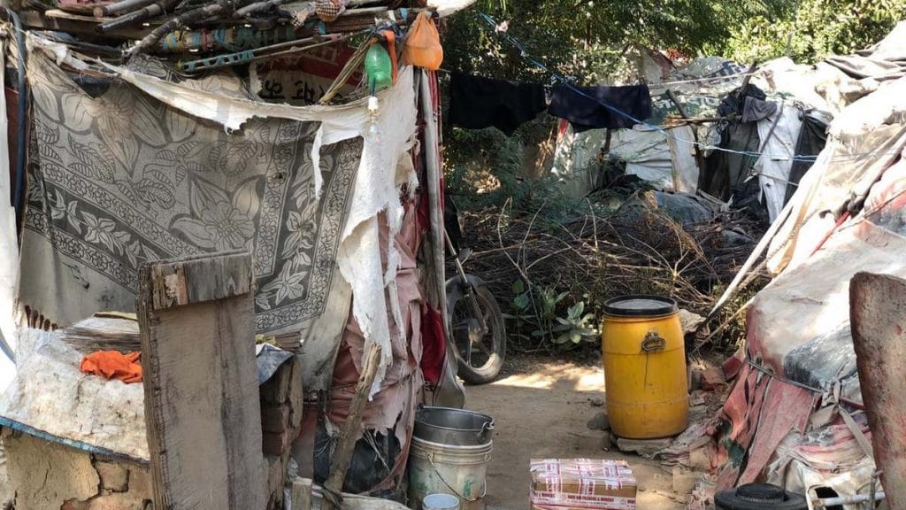One of the tented hutments the Dalit families live in at Tanwar farm on the outskirts of Hisar | Photo: Jyoti Yadav | ThePrint