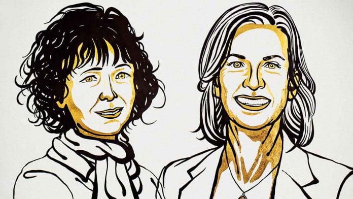 Illustration of Emmanuelle Charpentier and Jennifer Doudna | Twitter | @NobelPrize