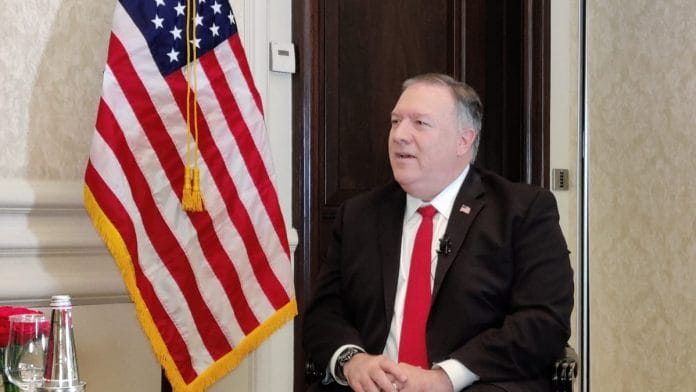 US Secretary of State Mike Pompeo in New Delhi Tuesday | Photo: Sajid Ali | ThePrint