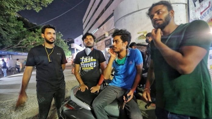 (From left to right) Shivam Poddar, Shubham Kumar, Amardeep Kumar and Ankit Kunwar in Patna. They are among the voters who will decide the next state government. | Photo: Praveen Jain/ThePrint
