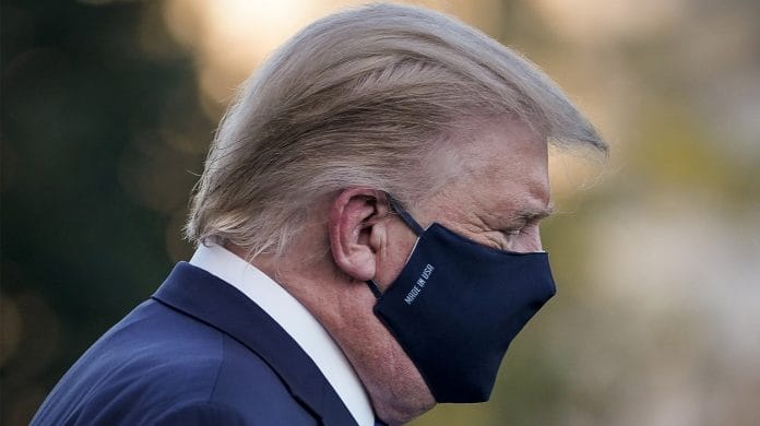 US President Donald Trump leaving from White House for Walter Reed Medical Center