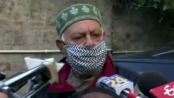 National Conference chief Farooq Abdullah in Srinagar on 19 October