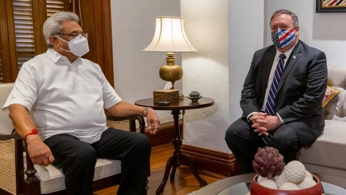 US Secretary of State Mike Pompeo (right) meets Sri Lankan President Gotabaya Rajapaksa Wednesday | Photo: Twitter | @SecPompeo