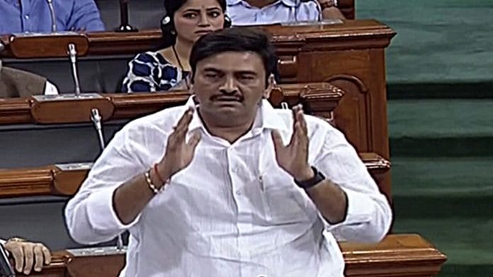 A file photo of YSR Congress MP Raghu Ramakrishna Raju in the Lok Sabha. | Photo: ANI