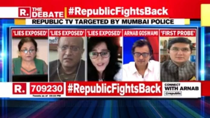 A screengrab from Republic TV