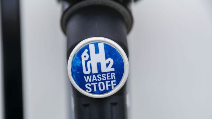 A hydrogen fuel pump sits in a holster at a Royal Dutch Shell Plc gas station in Sindelfingen, Germany, on Thursday, Feb. 26, 2020. Shipments of hydrogen fuel cells grew by more than 40% last year as proponents of the technology worked to establish it alongside lithium-ion batteries as a way to remove pollution from transportation. (Representational Image) | Photographer: Alex Kraus | Bloomberg