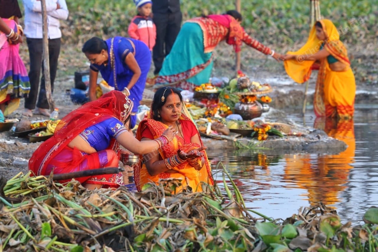 The puja concludes on the final day after devotees perform puja at sunrise, breaking their fast | Photo: Praveen Jain | ThePrint