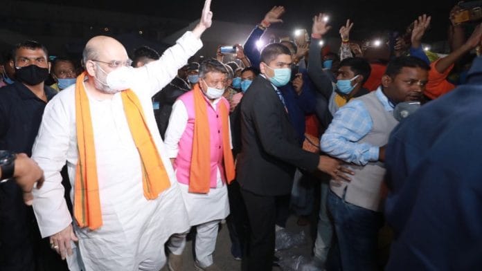 Union Home Minister Amit Shah arrives in Kolkata on 4 November | Twitter/@AmitShah