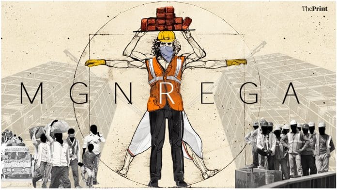 MGNREGA illustration by Soham Sen | ThePrint