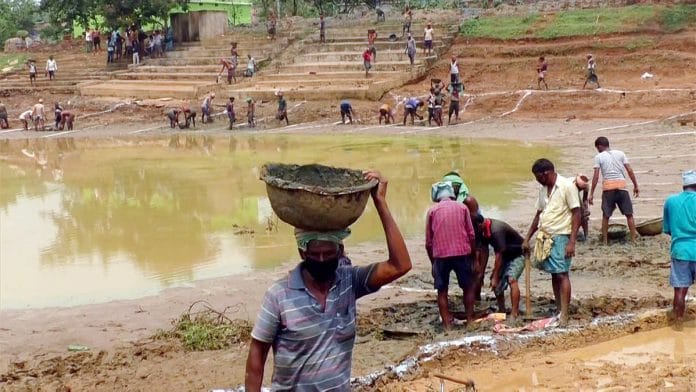 Representational image of Odisha residents working under MGNREGA | Photo: ANI