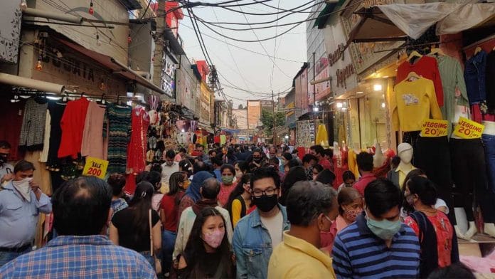 Shoppers in Lajpat Nagar on 1 November | Photo: Bismee Taskin | ThePrint