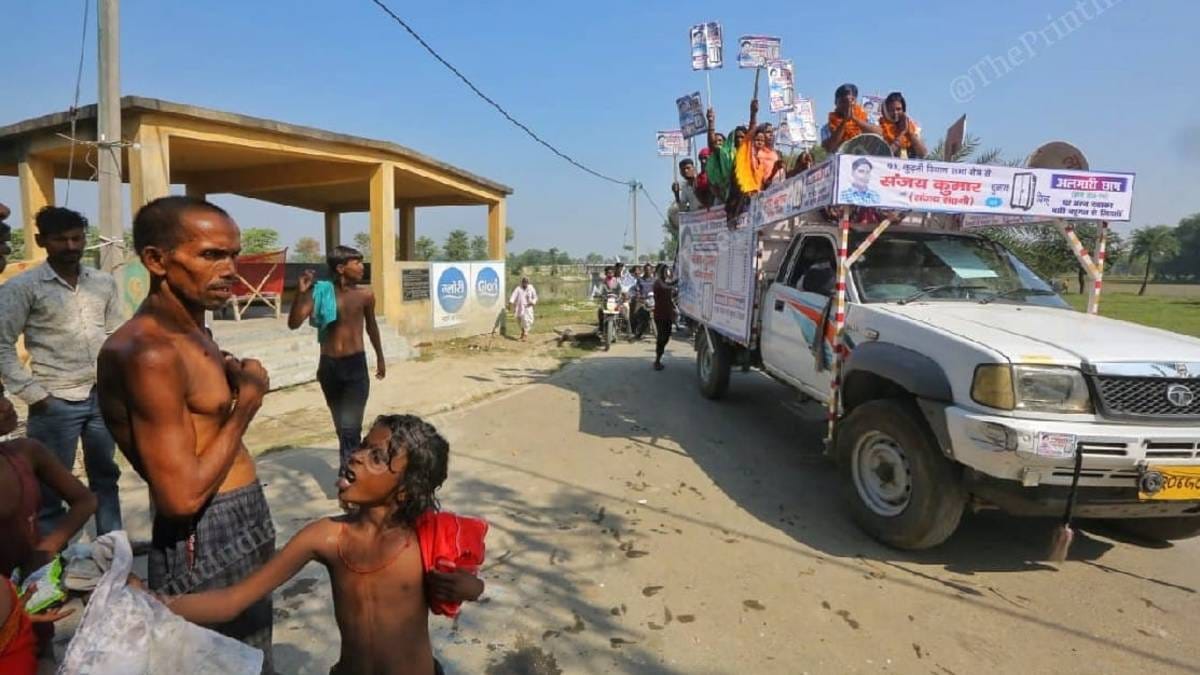 Independent candidate Sanjay Sahni during an election campaign in Bihar | Praveen Jain | The Print