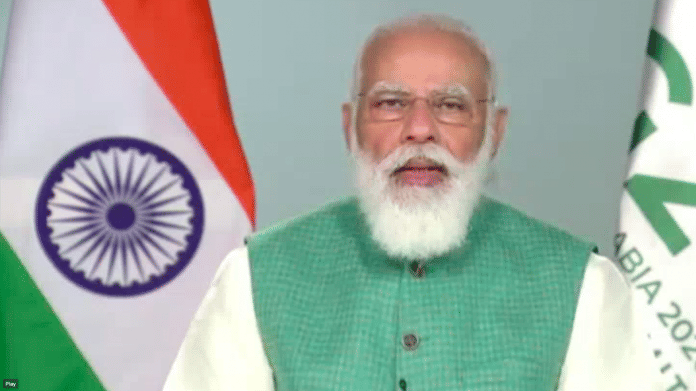 Prime Minister Narendra Modi at the G20 Summit on 'Safeguarding the Planet' | Twitter/@narendramodi