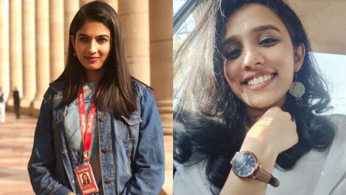 ThePrint's Jyoti Yadav and Fatima Khan | Source: Facebook and LinkedIn