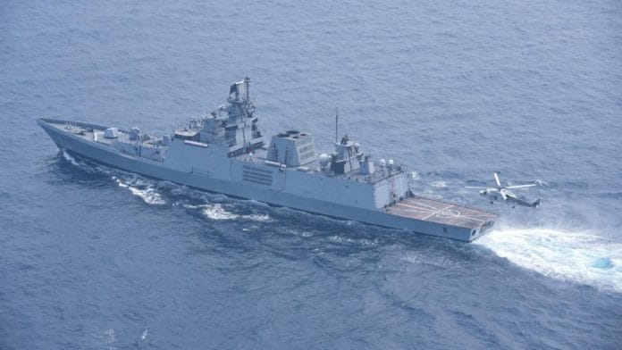 Naval forces in the Malabar exercise carry out anti-submarine warfare operations, cross deck landings & seamanship manoeuvres | By special arrangement