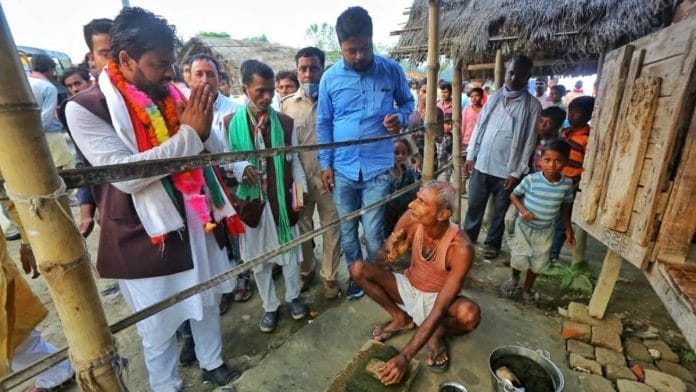 Congress’s Maskoor Usmani during campaigning at his Jale assembly seat in Darbhanga district | Photo: Praveen Jain | ThePrint