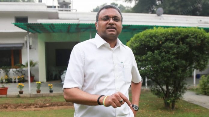 Congress Lok Sabha MP Karti Chidambaram | Photo: Manisha Mondal | ThePrint