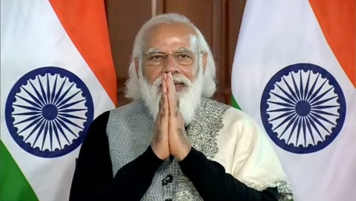 PM Narendra Modi at the virtual interaction with farmers Friday | ANI