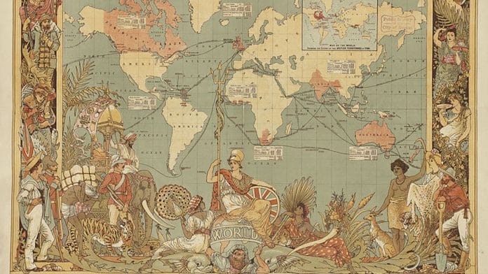 Imperial Federation, map of the world showing the extent of the British Empire in 1886 | Wikimedia Commons