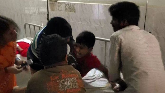 A family at a hospital in Eluru, Andhra Pradesh, on 6 December 2020 | ANI