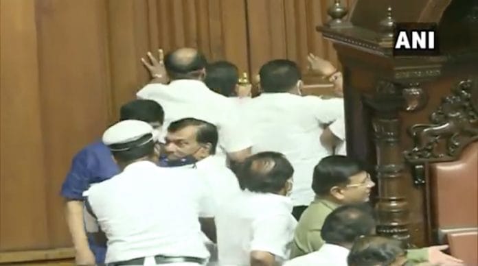 The ruckus in the Karnataka legislative council Tuesday | ANI