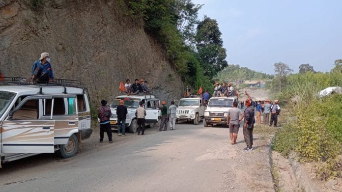 BJP workers during campaigning for the Lai Autonomous District Council elections | Twitter: @MmhonlumoKikon