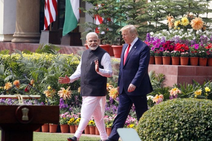 US President Donald Trump and PM Narendra Modi at Hyderabad House | Photo: Praveen Jain | ThePrint