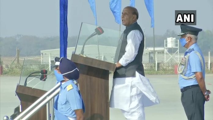 Defence Minister Rajnath Singh at the Combined Graduation Parade at Airforce Academy in Dundigal, in Hyderabad | ANIPix