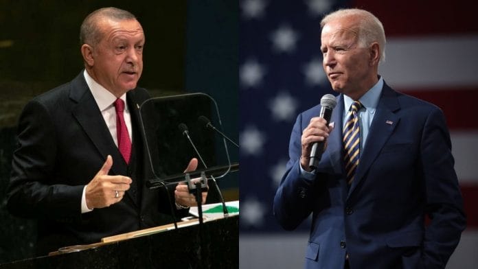 File photo of Turkey President Recep Tayyip Erdoğan and US President-elect Joe Biden | Bloomberg and Flickr