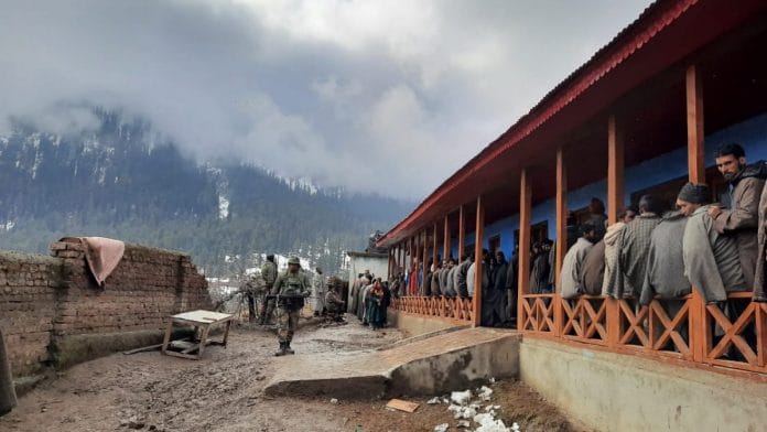 The last polling booth in Rajwar before the LoC | Photo: Azaan Javaid | ThePrint