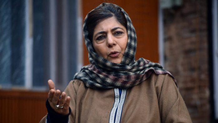 Former J&K CM and PDP chief Mehbooba Mufti | Photo: ANI