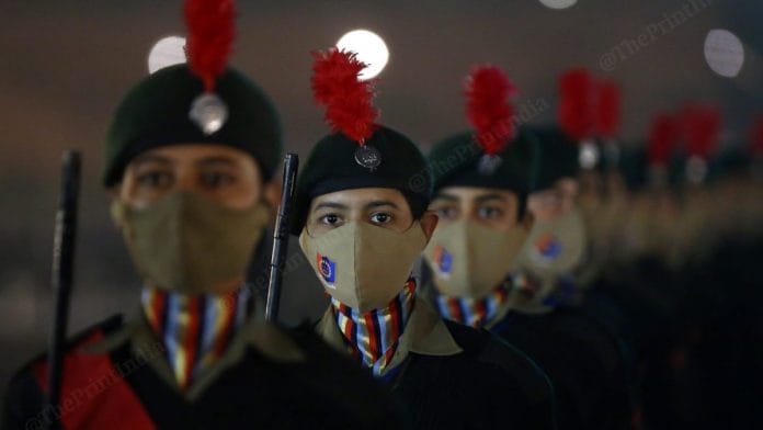 Two contingents of NCC cadets, one each of boys and girls, will participate in the Republic Day Parade on 26 January | Photo: Suraj Singh Bisht | ThePrint