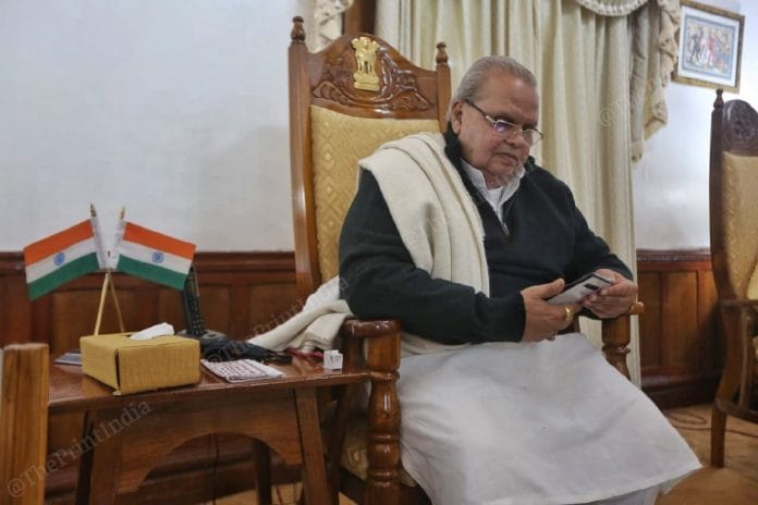 File photo of Satyapal Malik | Praveen Jain | ThePrint