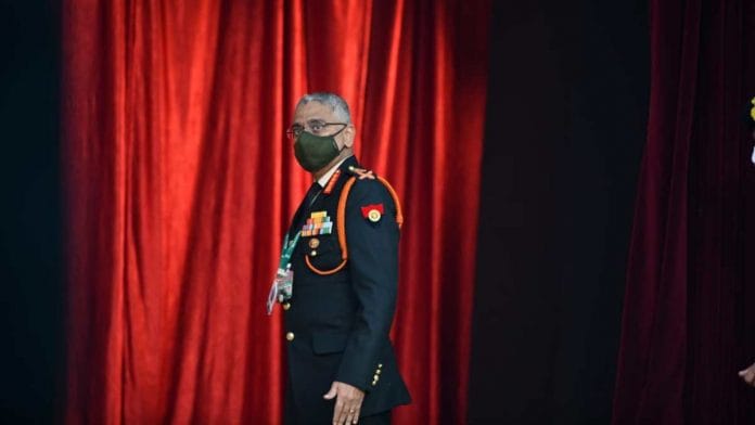 Army chief General M.M. Naravane addresses press on 12 January in New Delhi | ThePrint photo