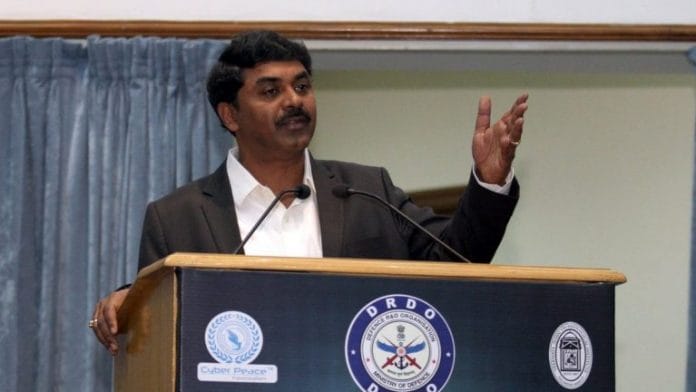 File photo of DRDO Chairman G Satheesh Reddy | Twitter @DRDO_India