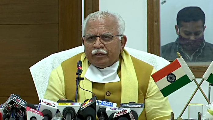 File photo Haryana CM Manohar Lal Khattar