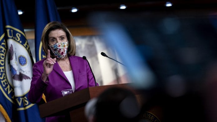 US House Speaker Nancy Pelosi, a Democrat from California, speaks during a news conference at the US Capitol in Washington, DC on 7 January