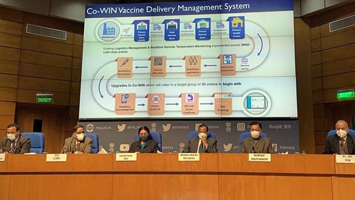 Union Health Secretary Rajesh Bhushan addressing a press conference in New Delhi on 5 January 2021 | ANI