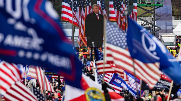 US President Donald Trump speaks during a 