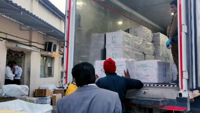 Covid-19 vaccine Covishield being transported to various parts of the country from Pune on 12 January 2021 | ANI