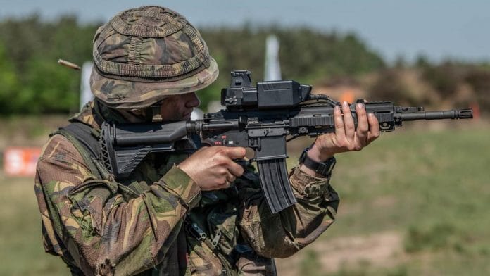 Representational image of Israeli firm Smart Shooter's SMASH 2000 Plus system deployed on a rifle | Photo courtesy: Captain Fred Warmer